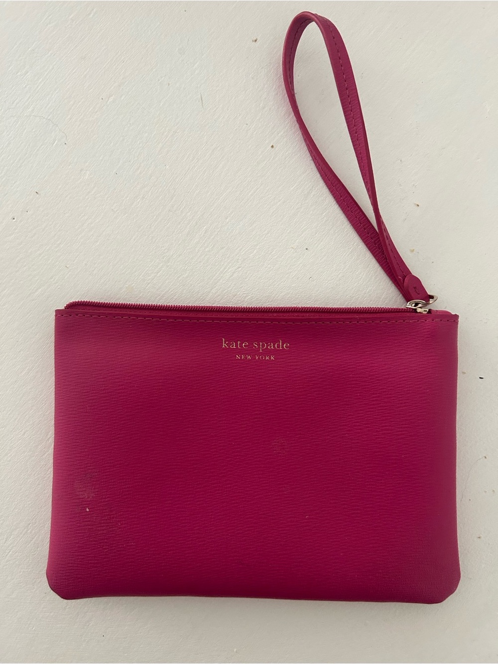 kate spade fuchsia wristlet clutch with wrist strap